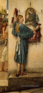 romantique romantisme Tableau Peinture - Une rue Altar romantique Sir Lawrence Alma Tadema
